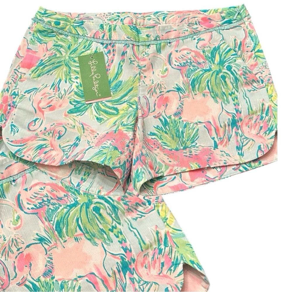 NWT Lilly Pulitzer Adie Short Seasalt Blue On Parade Jungle Zoo Animals Size 0 - Picture 1 of 7